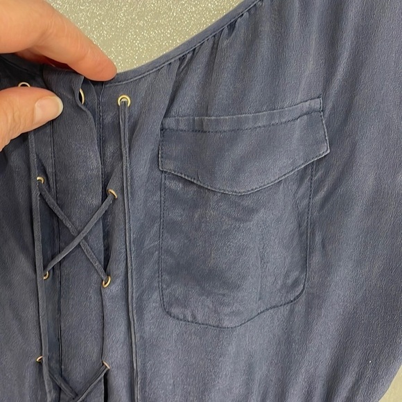 Leifsdottir Blue Ruched Sleeveless Cocktail Dress - Picture 4 of 10